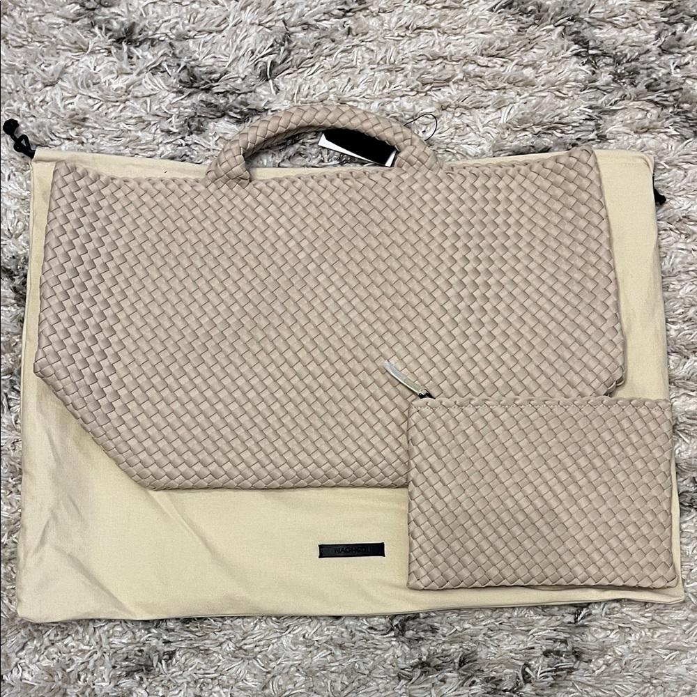 Naghedi St Barths Large tote bag. Ecru. Cream. Tan. New with tags. - Picture 2 of 5